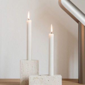 Colección candelabro travertino doble