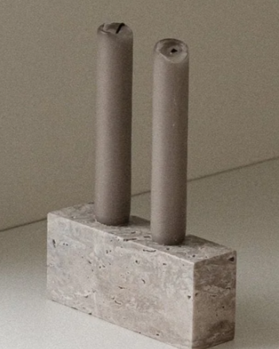 candelabro travertino doble candelabro travertino doble