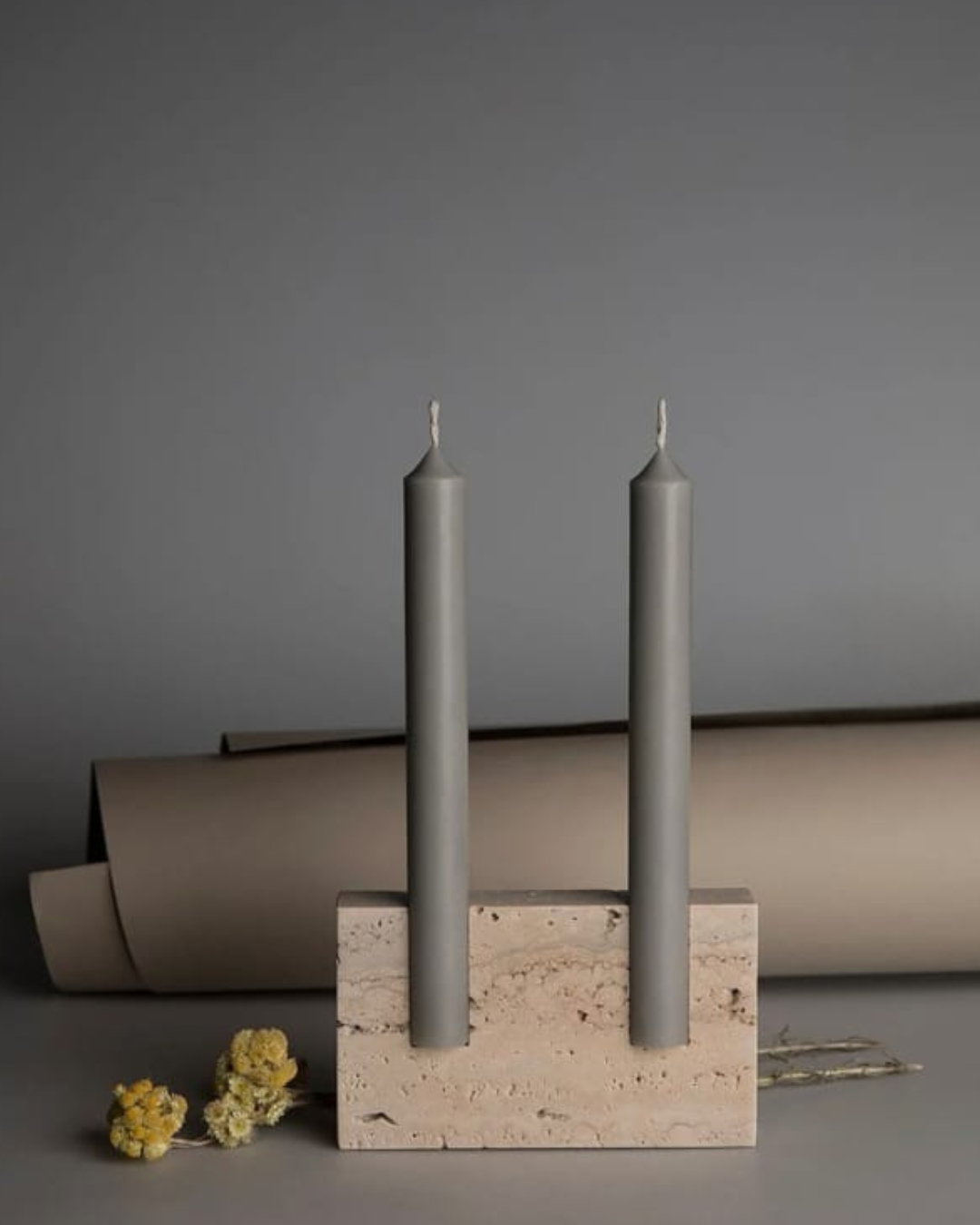 candelabro travertino doble candelabro travertino doble